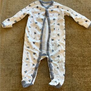 Ralph Lauren White and Blue Patterned Kids Footie